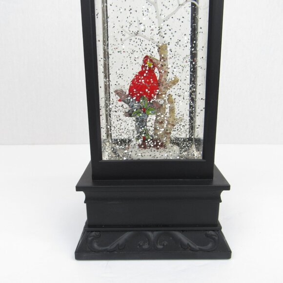Holiday Spinning Silver Glitter Lighted Lantern Cardinals Christmas Decor - Picture 6 of 13